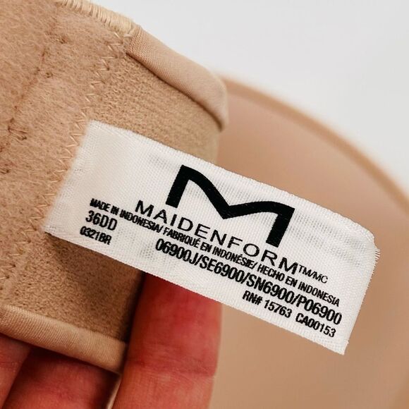 Maidenform nude beige Side Smoothing Strapless Underwire Bra size 36DD - Picture 6 of 7